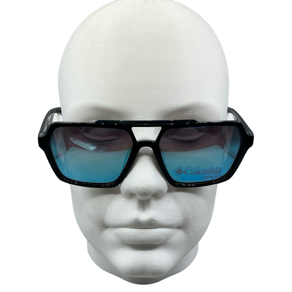 Columbia C573SPN 004 Black Blue Mirror Polarized Navigator Sunglasses NEW